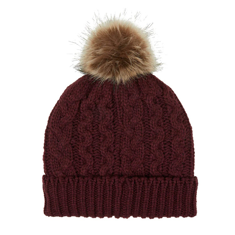 Ridgeline Nordic Fleck Bobble Hat - Winter Berry