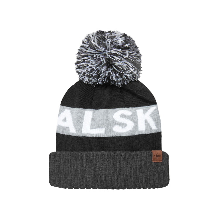 Sealskinz Foulden Water Repellent Cold Weather Bobble Hat - Black/Grey/White