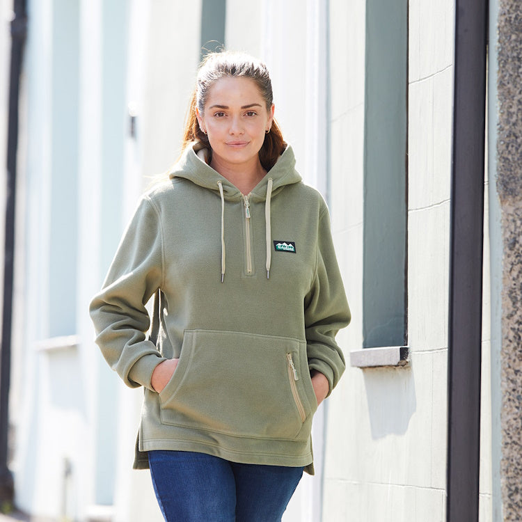 Ridgeline Ladies Ballistic Fleece Hoodie - Khaki Green