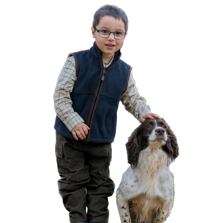 Hoggs of Fife Junior Woodhall Fleece Gilet - Navy