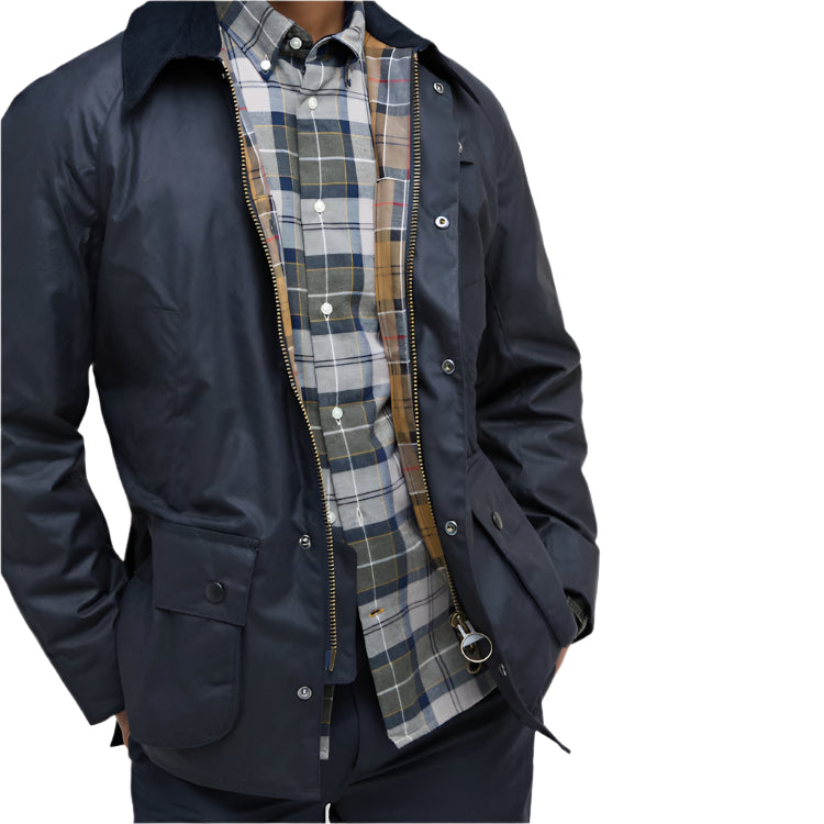 Barbour Ashby Wax Jacket - Navy