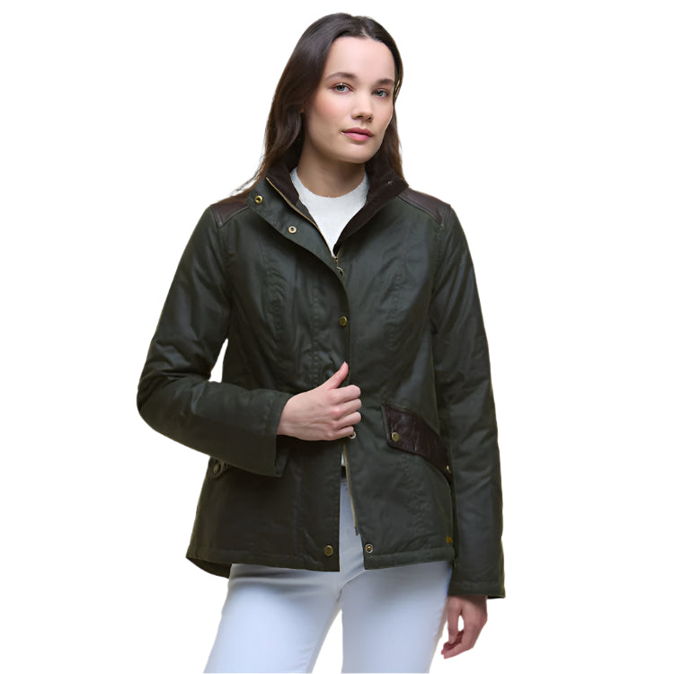 Barbour Ladies Fern Wax Jacket - Fern/Classic Tartan