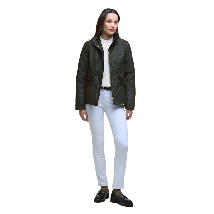 Barbour Ladies Fern Wax Jacket - Fern/Classic Tartan