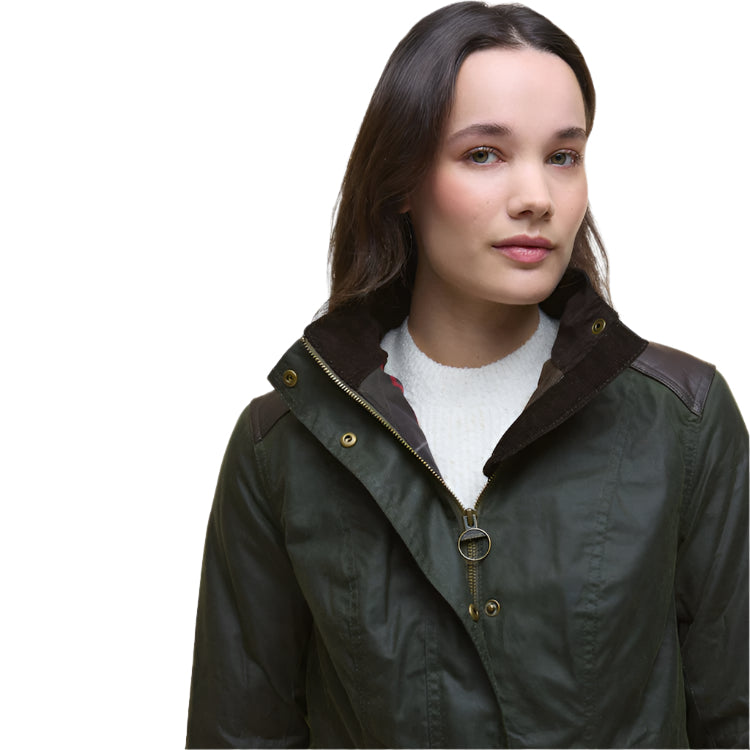 Barbour Ladies Fern Wax Jacket - Fern/Classic Tartan