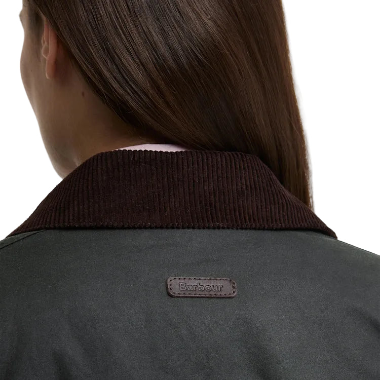 Barbour Ladies Modern Border Wax Jacket - Sage/Classic