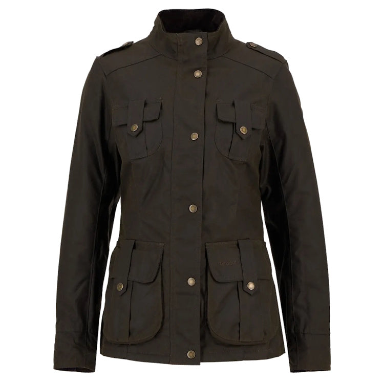 Barbour Ladies Winter Defence Wax Jacket - Olive/Classic