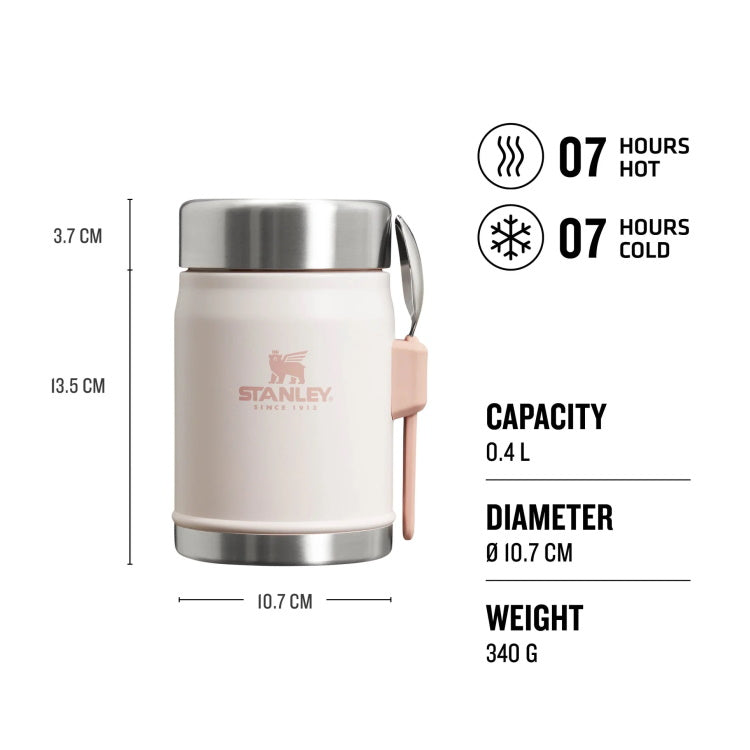 Stanley Legendary Food Jar and Spork - 0.4L - Rose Quartz