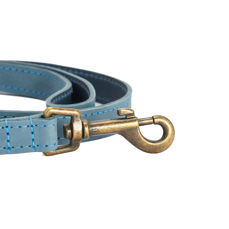 Barbour Leather Dog Lead - Blue
