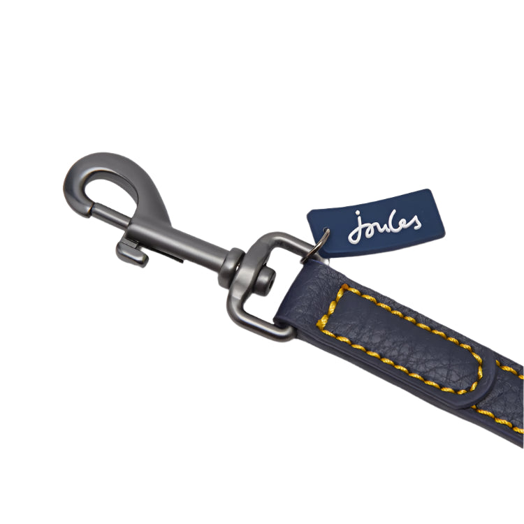 Joules Leather Dog Lead - Navy