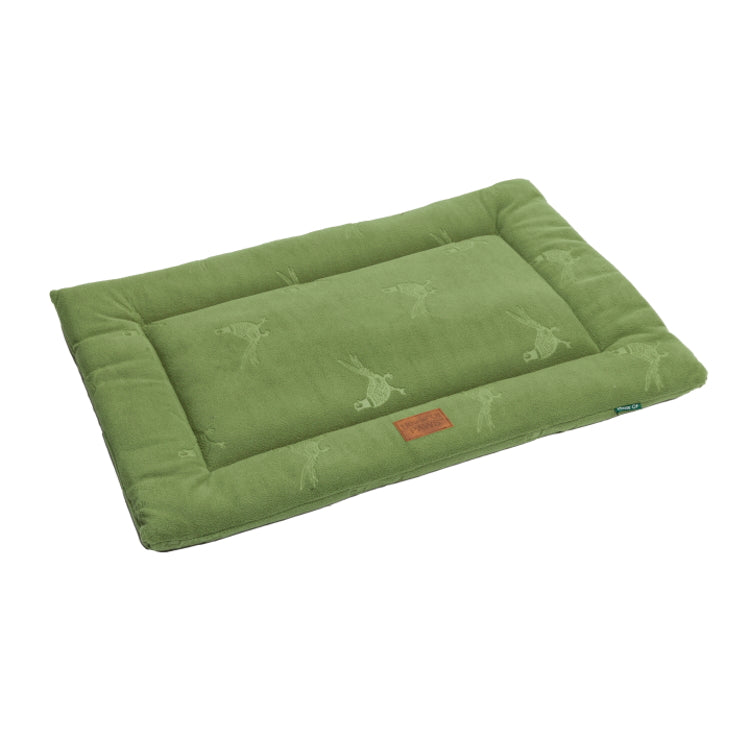 House of Paws Green Embossed Pheasant Fleece Crate Mat