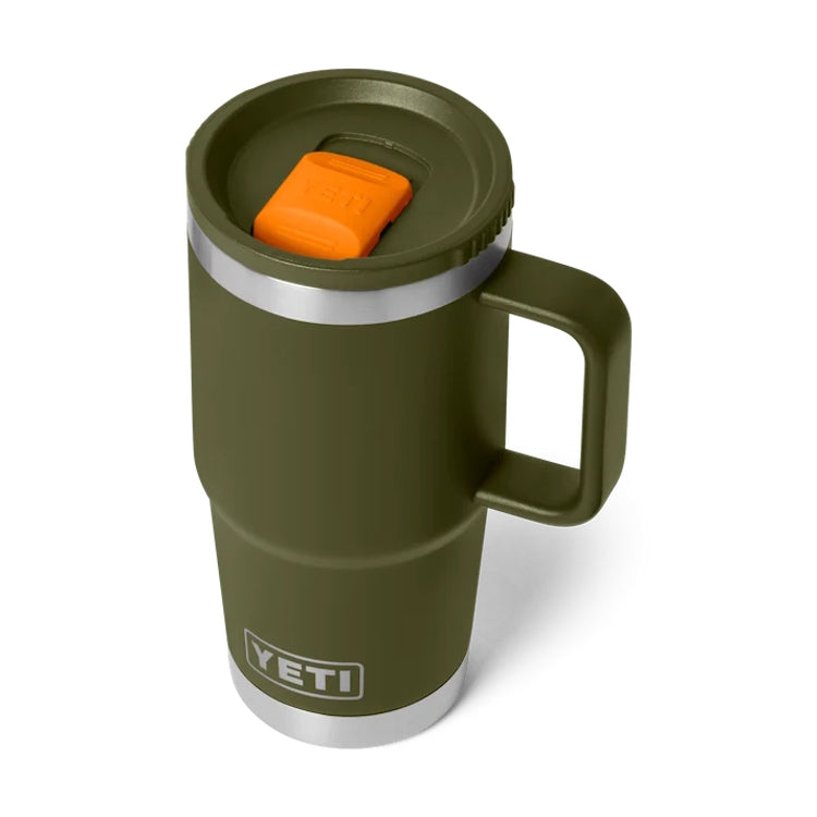 Yeti Rambler 20oz Insulated Travel Mug 2.0 - Olive/King Crab Orange