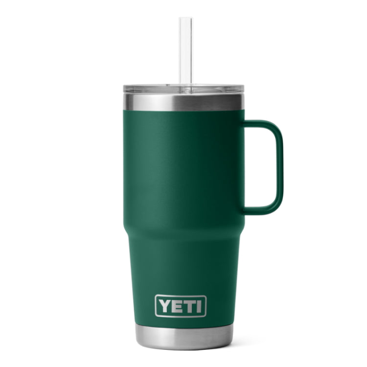 Yeti Rambler 25oz Straw Mug - Black Forest Green