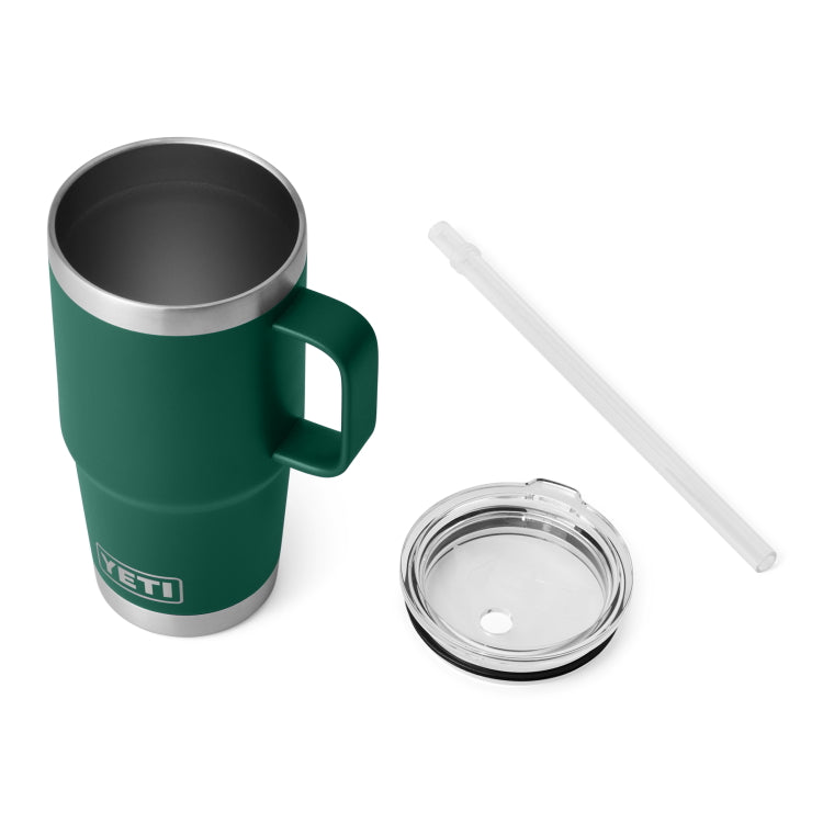 Yeti Rambler 25oz Straw Mug - Black Forest Green
