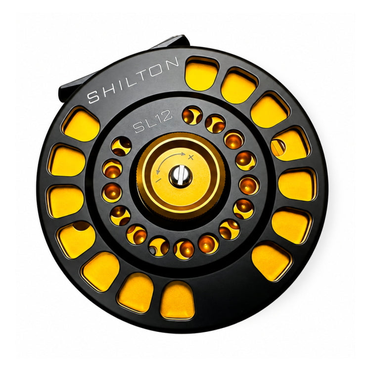 EX-DEMO Shilton Spey Fly Reel - Gold/Black - 11/12