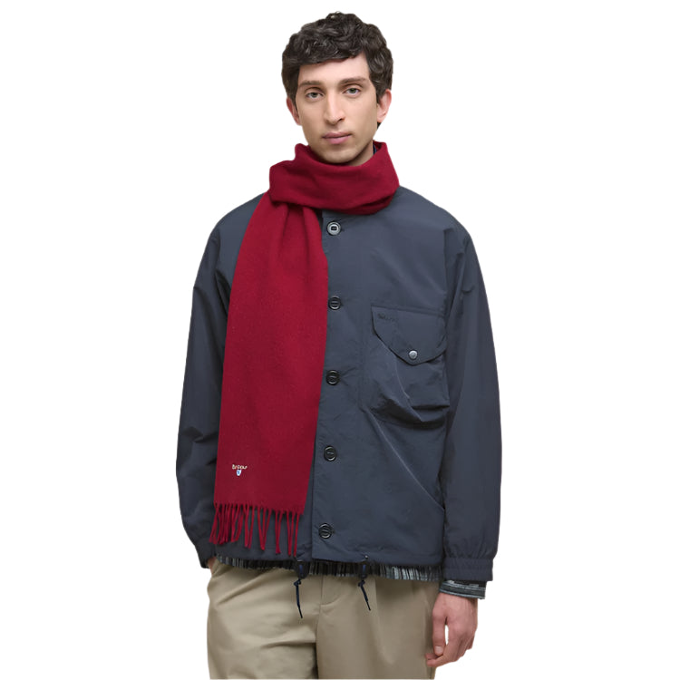 Barbour Plain Lambswool Scarf - Biking Red