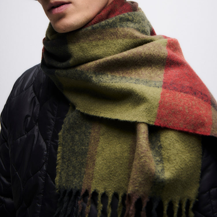Barbour Westerdale Scarf - Olive/Fired Brick
