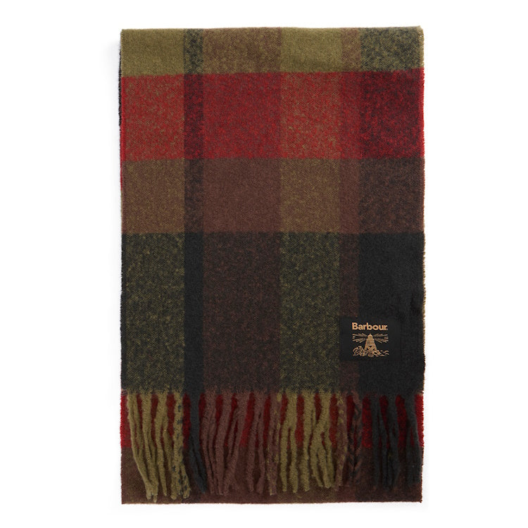 Barbour Westerdale Scarf - Olive/Fired Brick