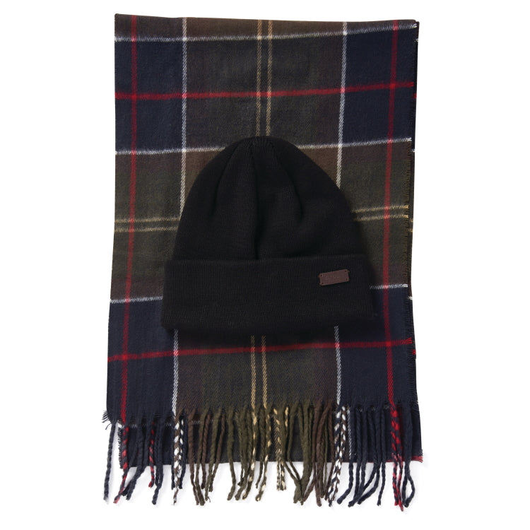 Barbour Swinton and Galingale Beanie and Scarf Gift Set - Classic