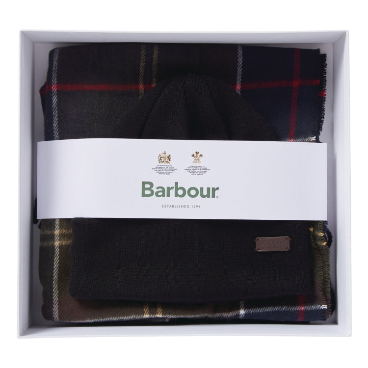 Barbour Swinton and Galingale Beanie and Scarf Gift Set - Classic