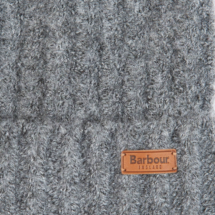 Barbour Ladies Saltburn Beanie and Tartan Scarf Gift Set - Grey Rose