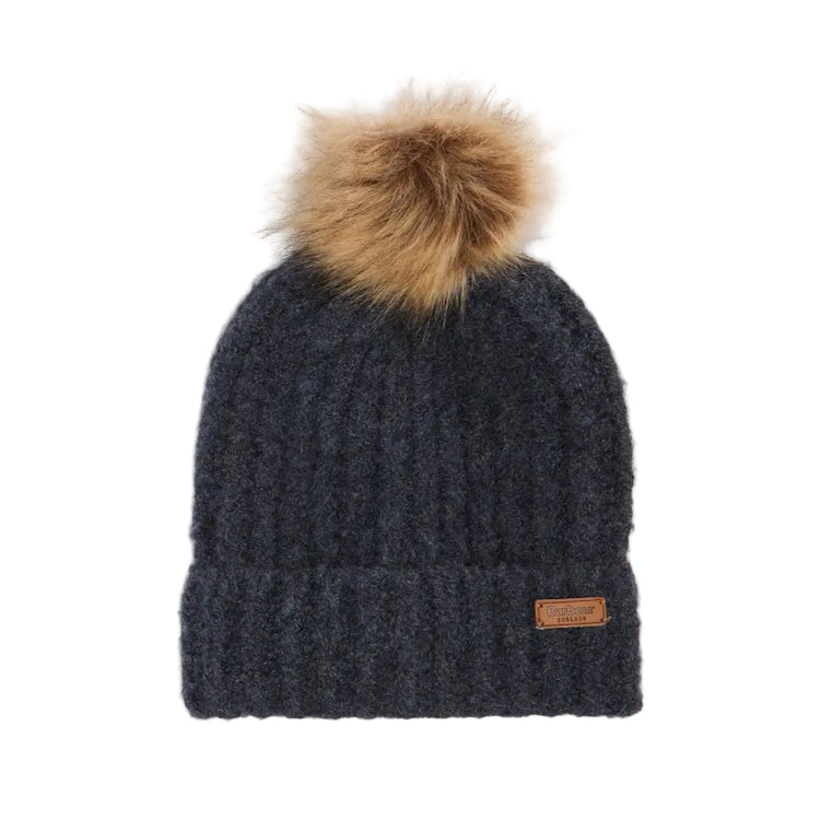 Barbour Ladies Saltburn Beanie and Tartan Scarf Gift Set - Winterberry Tartan