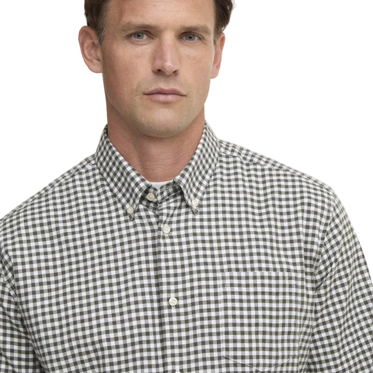 Barbour Gingham Aukside Regular Shirt - Olive