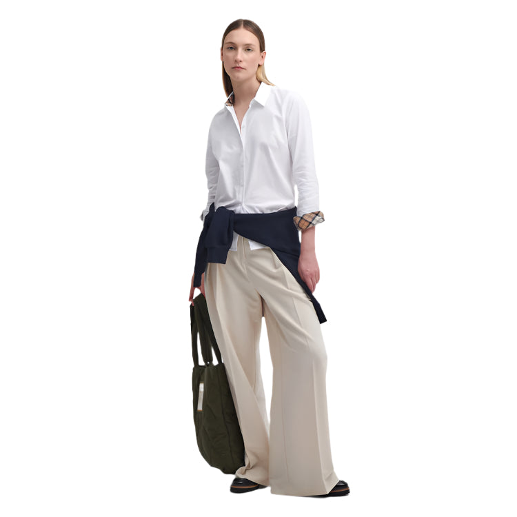 Barbour Ladies Derwent Shirt - White/Hessian Tartan