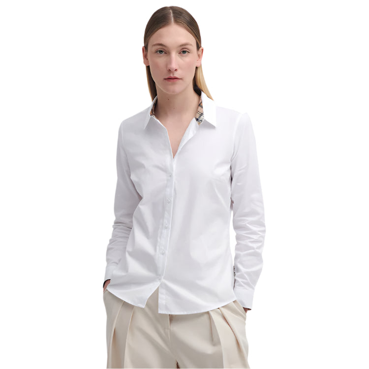 Barbour Ladies Derwent Shirt - White/Hessian Tartan