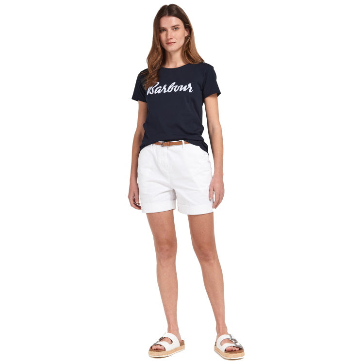 Barbour Ladies Otterburn T-Shirt - Navy/White