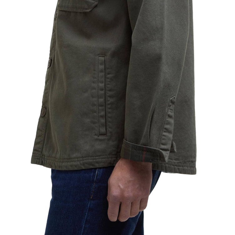 Barbour Lingfield Canvas Overshirt - Fern