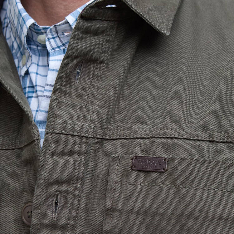 Barbour Lingfield Canvas Overshirt - Fern