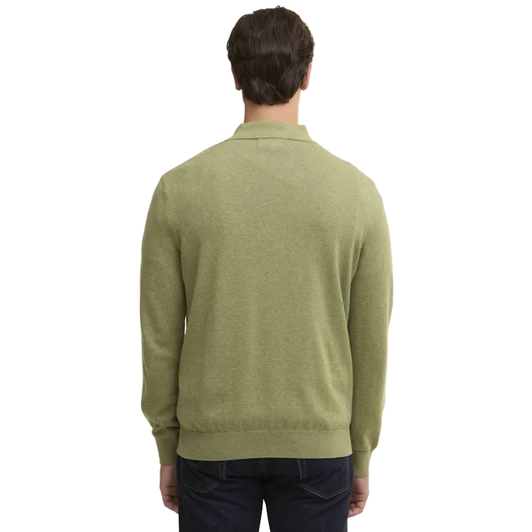 Barbour Pima Cotton Knitted Polo Shirt - Laurel Green