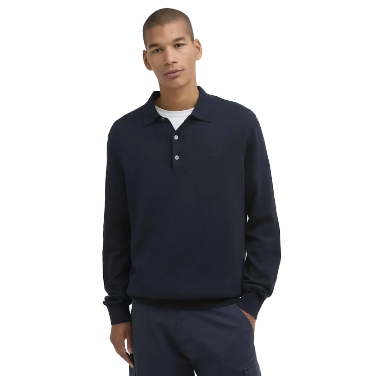 Barbour Pima Cotton Knitted Polo Shirt - Navy