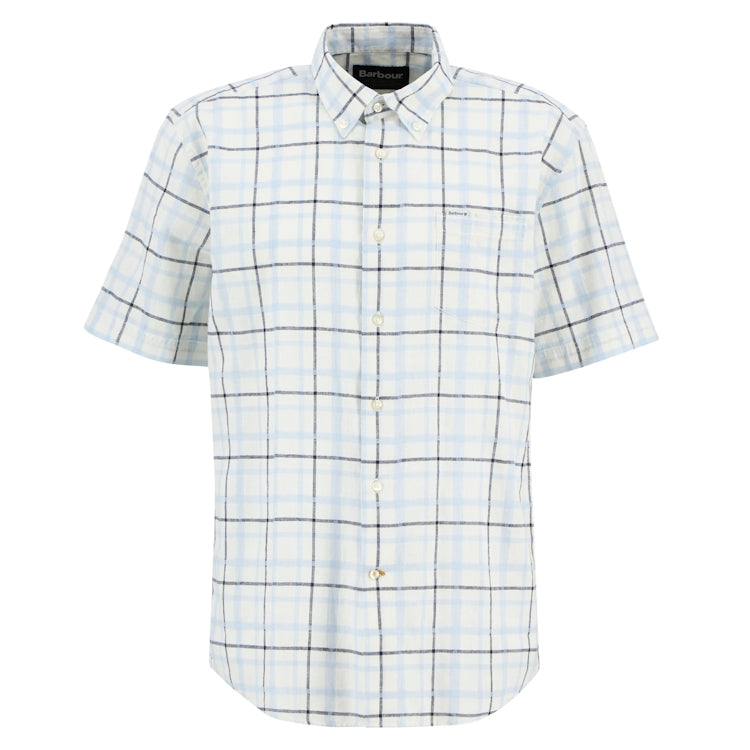 Barbour Glover Short Sleeved Linen Blend Regular Fit Shirt - Heritage Blue