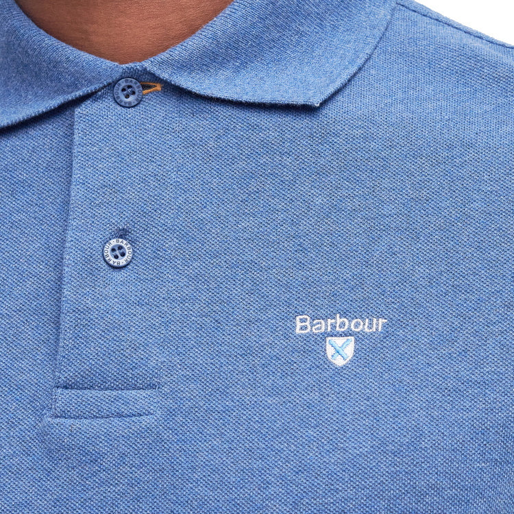 Barbour Tartan Pique Polo Shirt - Dark Chambray Marl
