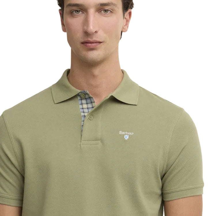 Barbour Tartan Pique Polo Shirt - Laurel Green