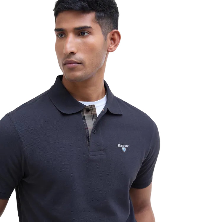 Barbour Tartan Pique Polo Shirt - Navy/Dress