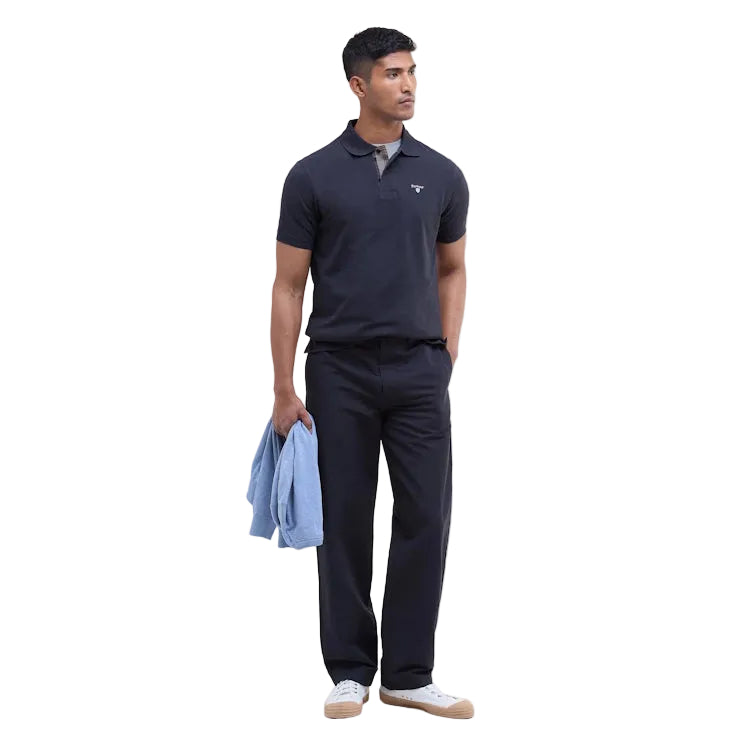 Barbour Tartan Pique Polo Shirt - Navy/Dress