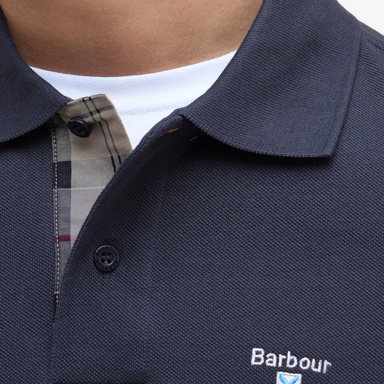 Barbour Tartan Pique Polo Shirt - Navy/Dress