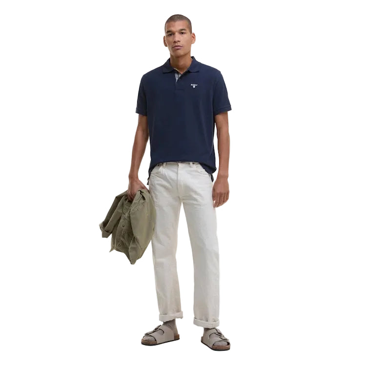 Barbour Tartan Pique Polo Shirt - New Navy