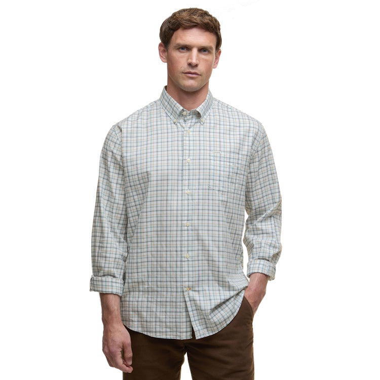 Barbour Ashton Regular Tattersall Shirt Mallard Green John Norris