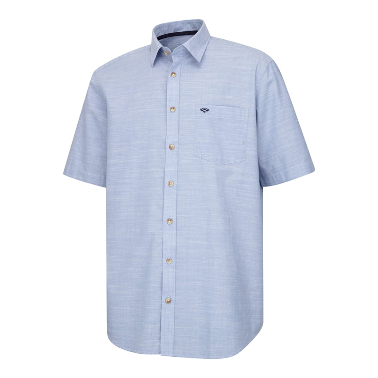 Hoggs of Fife Aberdour Short Sleeve Shirt - Plain Blue