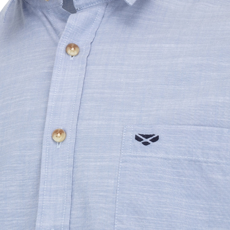 Hoggs of Fife Aberdour Short Sleeve Shirt - Plain Blue
