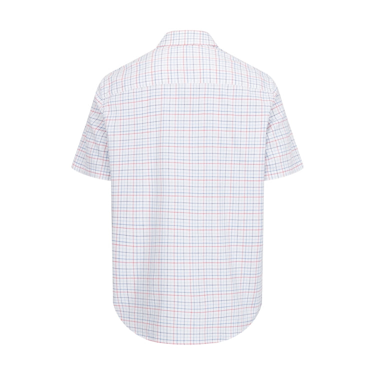 Hoggs of Fife Callum Short Sleeve Tattersall Shirt - Red/Sky