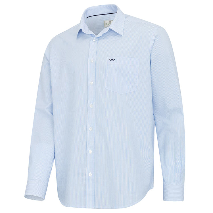 Hoggs of Fife Ingliston Stretch Stripe Shirt - Blue/White