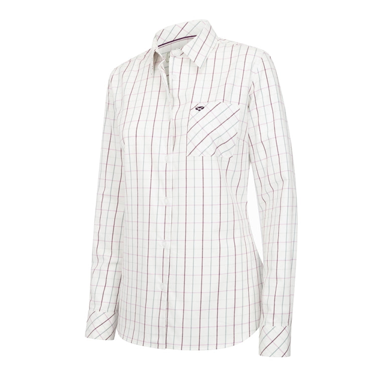Hoggs of Fife Ladies Aberlady Tattersall Shirt - Purple/Mineral Blue