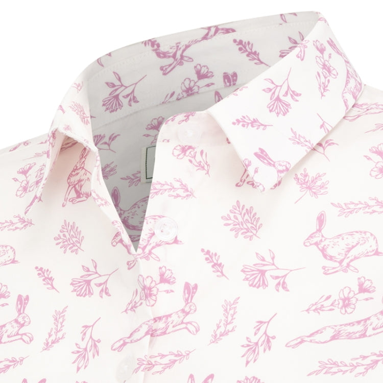 Hoggs of Fife Ladies Hare Print Shirt - Pink
