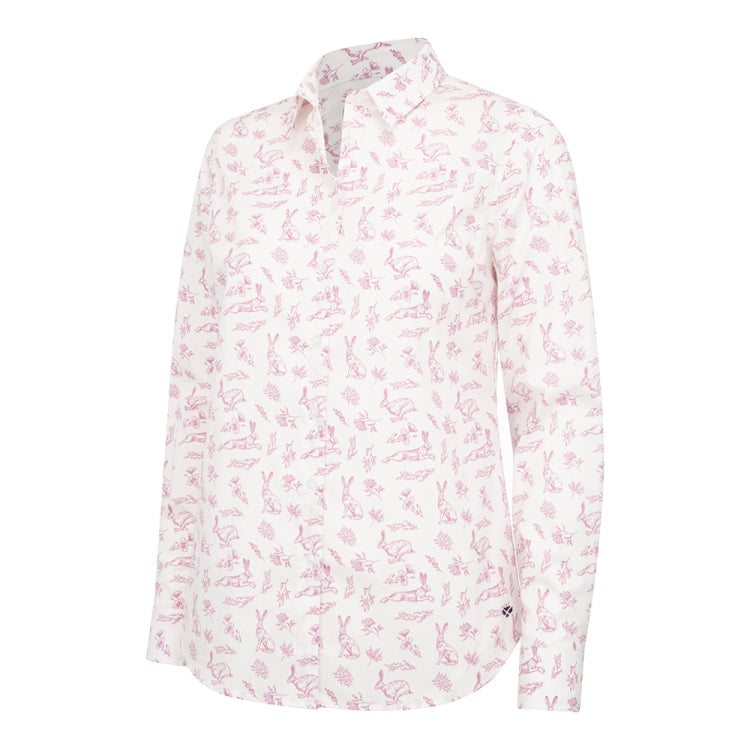 Hoggs of Fife Ladies Hare Print Shirt - Pink