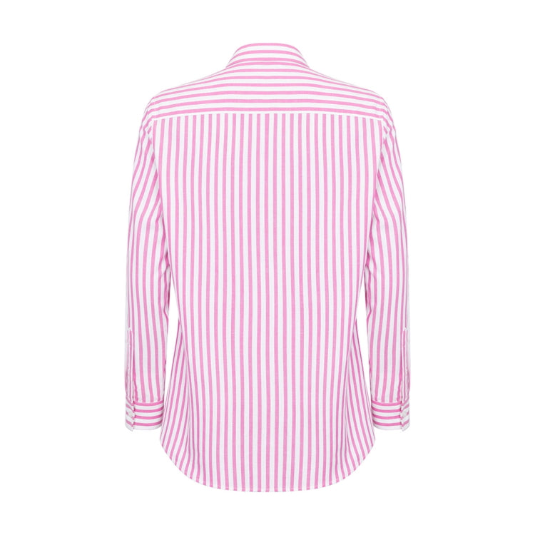 Hoggs of Fife Ladies Sophia Oversized Stripe Shirt - Berry