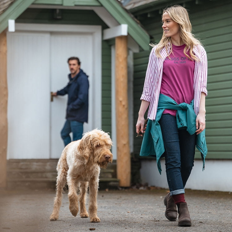 Hoggs of Fife Ladies Sophia Oversized Stripe Shirt - Berry